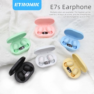 ETRONIK E7S TWS หูฟังไร้สายกันน้ำ TWS 5.0 หูฟังบลูทูธ HIFI Lossless Sound สเตอริโอพร้อมหน้าจอ LED พร้อมไมโครโฟนกีฬา MINI TWS หูฟังตัดเสียงรบกวนสำหรับ airdots