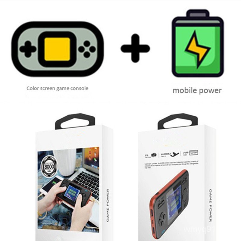 9nCq Handheld game console 2.6 inch color screen built-in 416 games ...