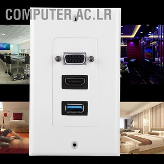 แผงอะแดปเตอร์ซ็อกเก็ต Ac.Lr Us 3-Port Vga Hdmi Usb3.0