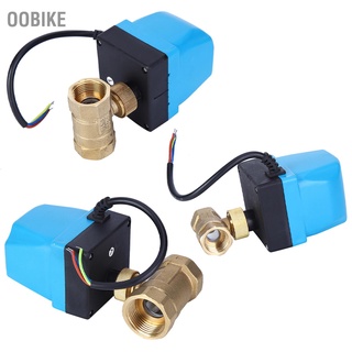 Oobike วาล์วบอลไฟฟ้า 2 ทาง 3 สาย 2 ควบคุม Ip54 มอเตอร์ซิงโครนัส Ac220V สีฟ้า