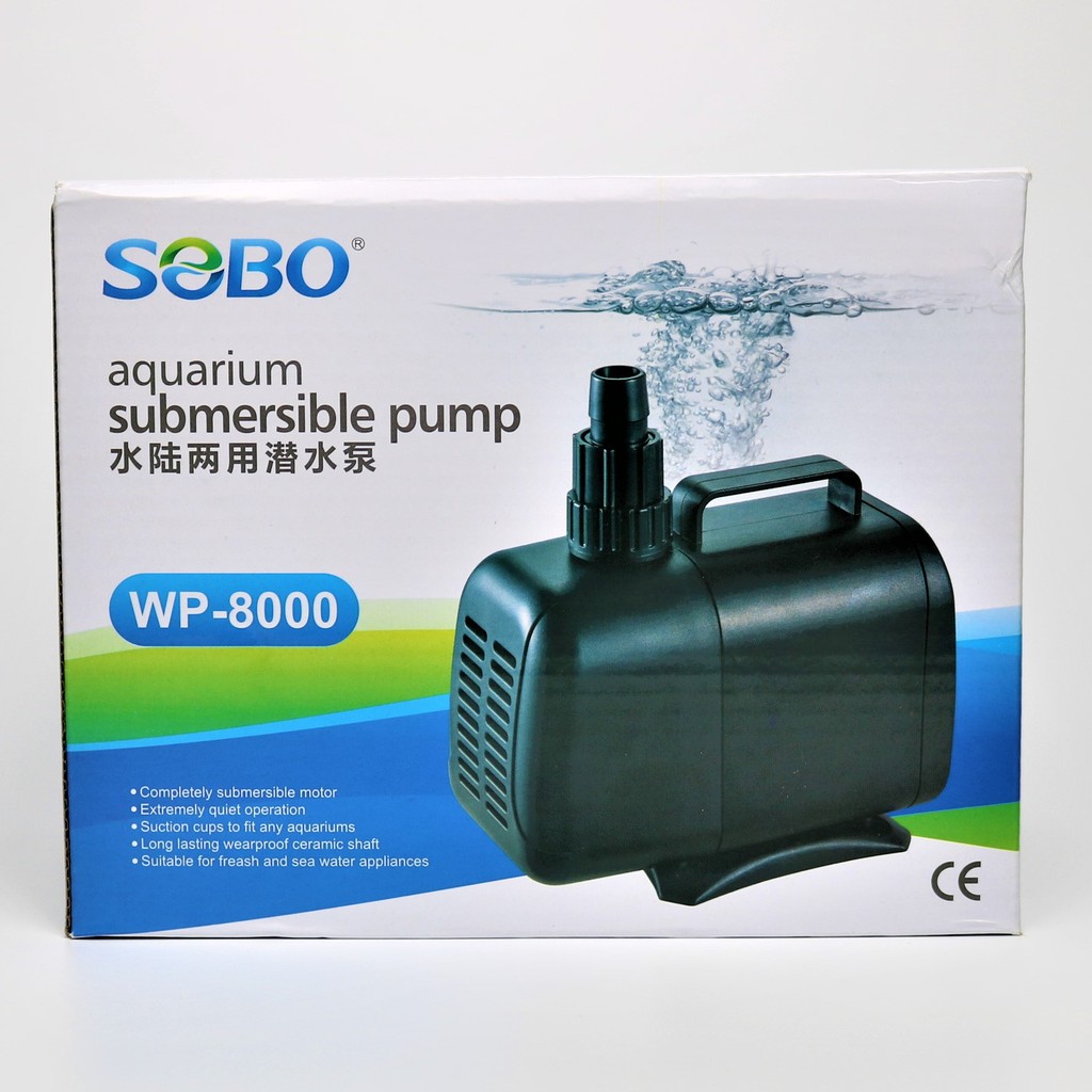 ปั๊มน้ำ SOBO WP-8000 ปั๊มน้ำแช่ สำหรับตู้ปลา บ่อปลา น้ำตก น้ำพุ
