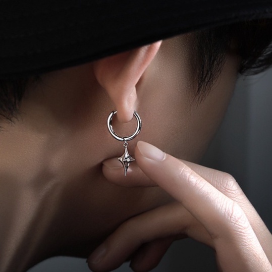 Ins แฟชั่น Star ต่างหูผู้ชายต่างหูอินเทรนด์อุปกรณ์เสริม