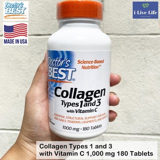 Collagen Types 1 and 3 with VitaminC 1000mg 180 Tablets - Doctors Best