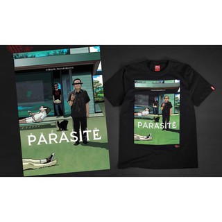 เสื้อยืดอินเทรนด์ผู้ชายอินเทรนด์ผู้หญิงA.M.P เสื้อสกรีนลาย "PARASITE" T-SHIRTS-3XL