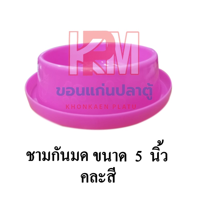 ชามพลาสติกกันมด สำหรับใส่อาหารสัตว์เลี้ยง (คละสี) ขนาด 5 นิ้ว
