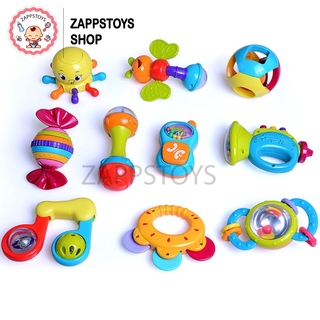 ของเล่น เขย่ามือ เสริมพัฒนาการ 10 ชิ้น HOLA Baby Rattles