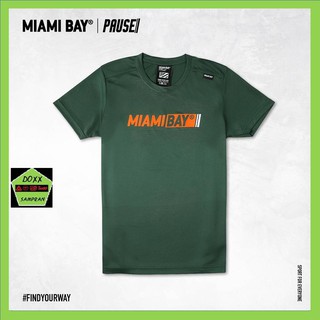 Miami Bay เสื้อคอกลมผ้ากีฬา รุ่น Pause สีเขียว