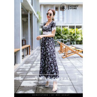 MONEYSTORE : Dress ตัวยาว พิมพ์ลายดอกไม้