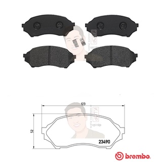 P49 027B ผ้าเบรก F (แท้ BREMBO รุ่น Black) FORD เลเซอร์ เทียร่า Laser Tierra 1.6 ปี1998-2004