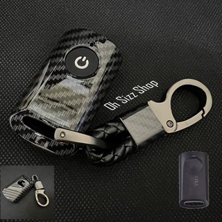 เคสรีโมทรถมอเตอร์ไซต์ Yamaha XMAX 2022  ลายเคฟล่า  (ABS Key Cover  Silicone Push button Guard) ABS Yamaha Carbon Fiber