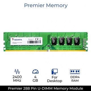 RAM PC 4GB 2400 2666 4GB (4GBx1) DDR4 แรมพีซี ADATA PREMIER (AD4U2400J4G17-R) 4GB