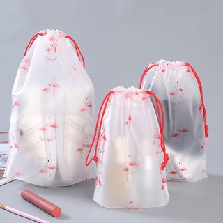 Travel Drawstring Storage Bag Flamingo Waterproof Frosted Gift Storage Bag Drawstring Clothes Cosmetics