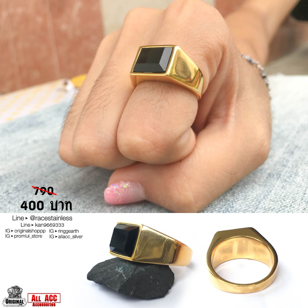 แหวน ทองนิลดำ V Luxary แหวนสแตนเลส สแตนเลสแท้100%