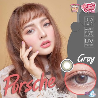 Kitty Kawaii Contact Lens คอนแทคเลนส์ สีเทา ค่าสายตา รุ่น Porsche Gray