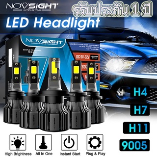 COD 100% ORIGINAL Novsight หลอดไฟหน้า H4 Led Car Lamps LED Headlight Front Lamp หลอดไฟหน้า H4/H11/9005 รับประกัน 1 ปี