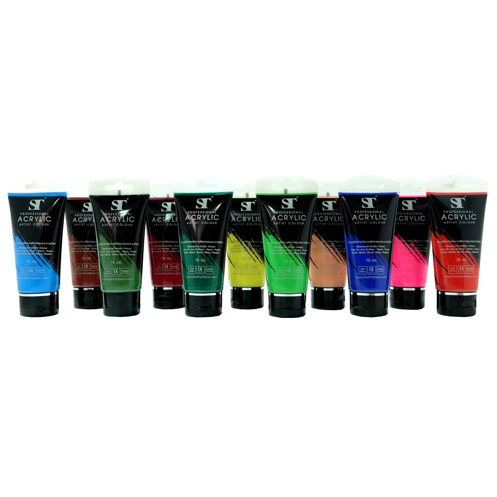 สีอะคริลิค 75ml. ตรา ST Acrylic Colour