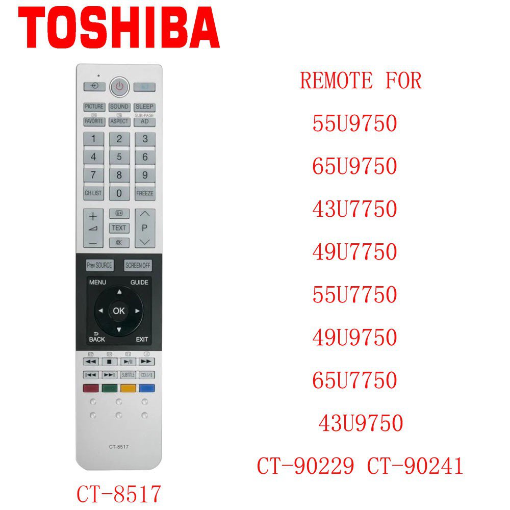 รีโมทคอนโทรลใหม่ CT-8517 สําหรับ Toshiba smart TV 55u9750 65u9750 43u7750 49u7750 55u7750 49u9750 65u7750 43u9750 CT-90229 CT41