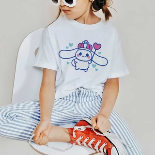 เสื้อยืดแขนสั้น พิมพ์ลาย Cinnamoroll สําหรับเด็ก