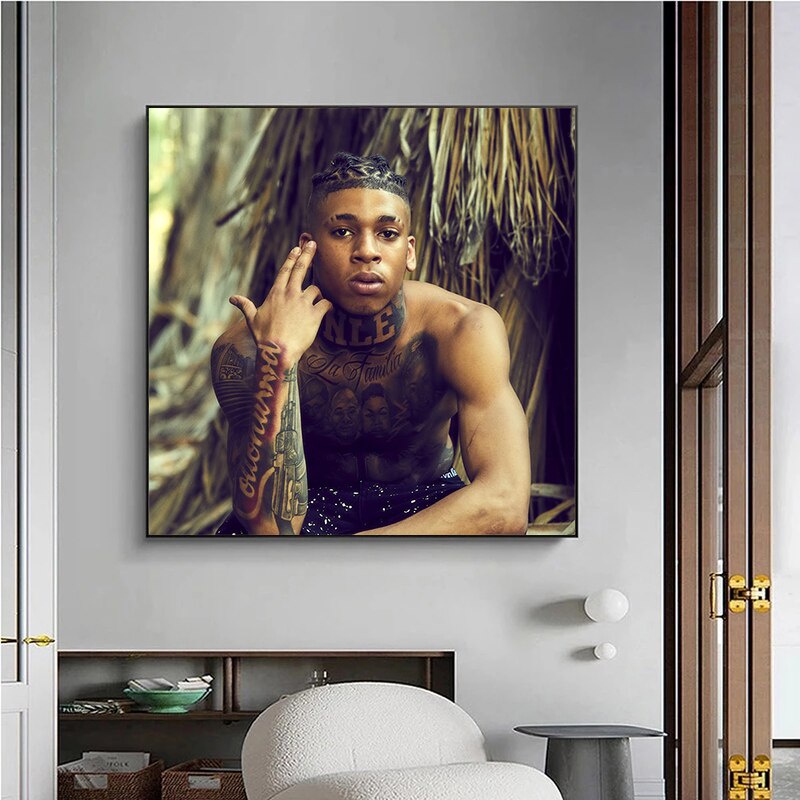ภาพวาดผ้าใบ Nle Choppa Top Shotta Rapper Hip Hop เพลงอัลบั้ม Art Hd โปสเตอร์พิมพ์ภาพผนัง Art Living 