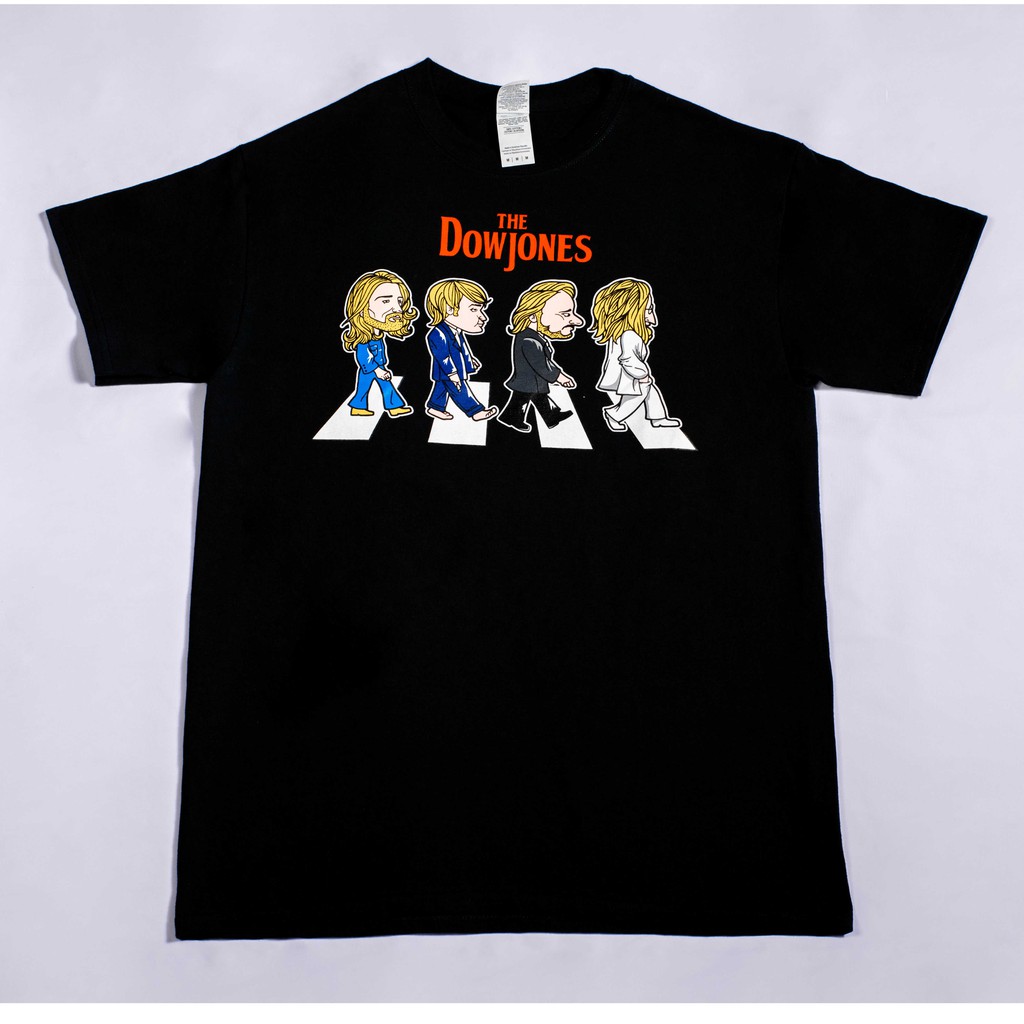 เสื้อยืด Gildan ลาย The Dow Jones สีดำ