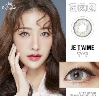 คอนแทคเลนส์ มินิ  Mini Je taime สีเทา/ตาล Gray/Brown มีค่าสายตา (0.00)-(-10.00)