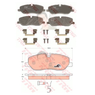 GDB1631 ผ้าเบรค-หน้า(TRW) (เนื้อผ้า COTEC) RANGE ROVER SPORT 2.7 D