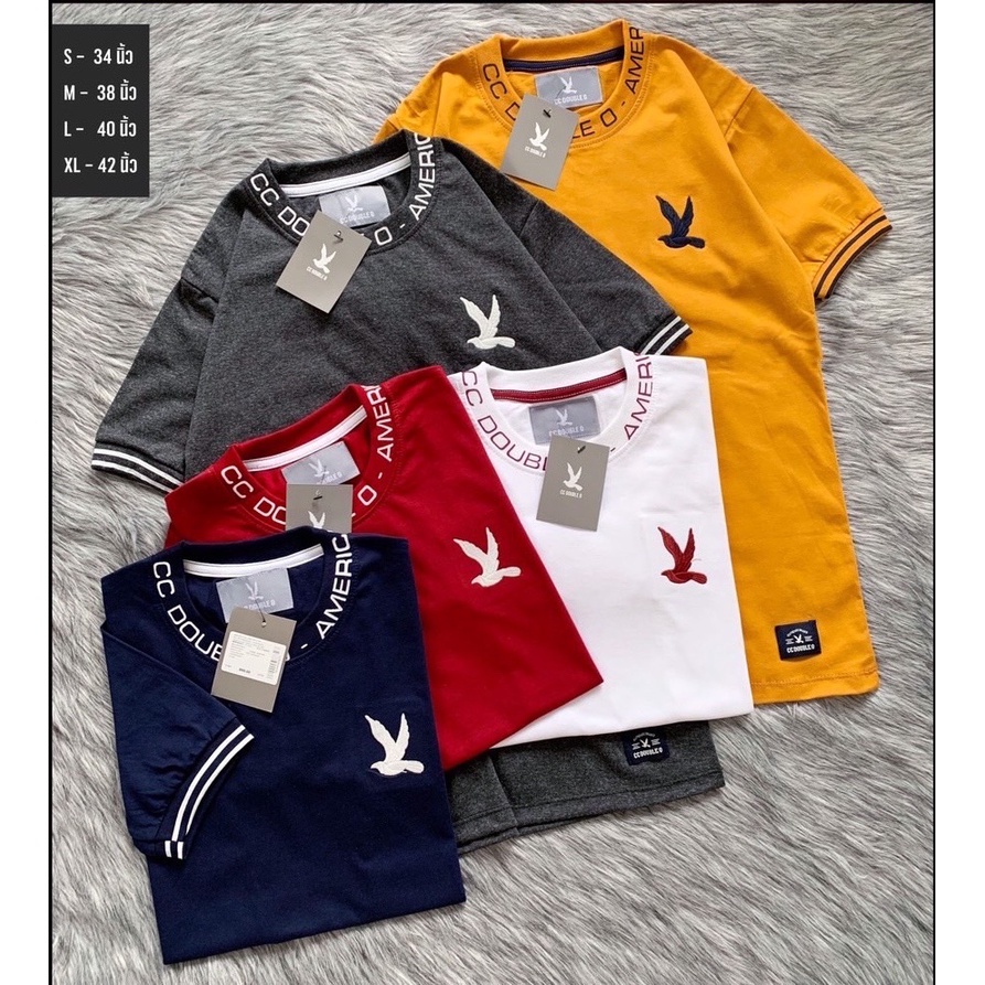 HOT เสื้อยืดแขนสั้นงานปักงานป้ายCCOO ใส่ได้ทั้งหญิงและชาย [ผ้าCOTTON100%] [ไซส์ S,M,L,XL], มีบริการเก็บปลายทาง NO71