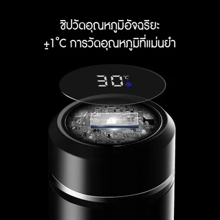 JJdaily2_Shop ขวดน้ำสแตนเลส กระติกน้ำอัจฉริยะสุดไฮเทค สแตนเลส 500ml เก็บความร้อน พร้อมส่ง A156