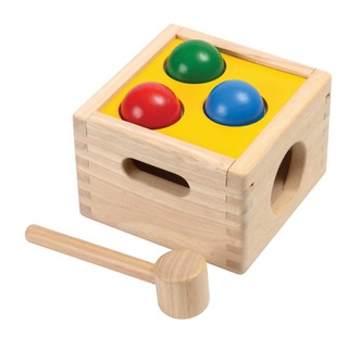 PlanToys 9424  PUNCH &amp; DROP กล่องไม้ตอกลูกกลม Wooden Toy ของเล่นไม้ แปลนทอยส์ เสริมสร้างการเรียนรู้ และทักษะก่อนวัยเรียน