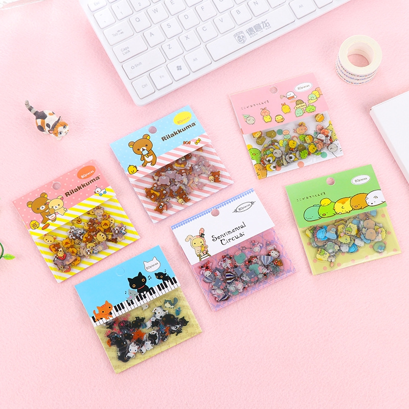 สติ๊กเกอร์ diy ลายหมีน่ารัก 80 ชิ้น/ถุง