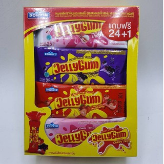 ขนม jelly gum fruit chewy jelly ขนมเยลลี่คาราจีแนน รวม รสผลไม้ 24 ชิ้น ขนมเด็ก