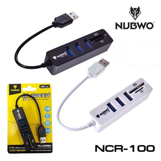 Nubwo NCR-100 ตัวเพิ่มช่อง USB+ตัวอ่านการ์ด USB HUB 3 Port+Card Reader 2.0