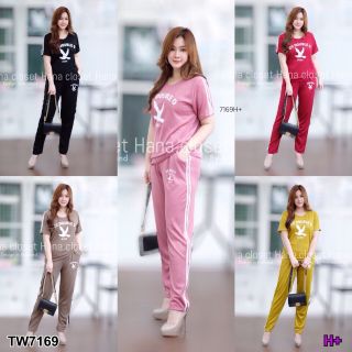 MF7169🍓
Set 2 ชิ้น เสื้อคอกลมแต่งแถบแขน 2 ข้าง สกรีน มาพร้อมกางเกงขายาว แต่งแถบ พร้อมสกรีน