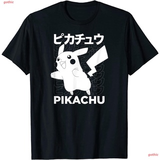 เสื้อแฟชั่นผญ sexy เสื้อสาวอวบ เสื้อยืดกีฬา Pokemon Pikachu Kanji Pigment T-Shirt Sports T-shirt Tee