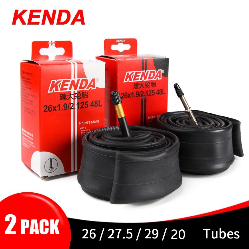 2PCS Kenda จักรยานด้านในสําหรับจักรยานเสือภูเขา Tyre บิวทิลยางจักรยานท่อยาง 26/27.5/29 Presta Schrader วาล์วหลอด