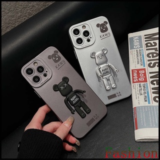 เคสไอโฟน เคสชุบไฟฟ้า ลายหมีโหดสามมิติ พร้อมขาตั้ง สําหรับ iPhone การ์ตูน เคสซิลิโคน เคสไอโฟน11 เคสไอโฟน7พลัส เคสiPhone13Promax เคสไอโฟน12 เคสไอโฟนxr 11Pro เคสi11 case