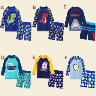 Boys Swimwear Long Sleeves Tops Swim Trunks Set Children Swimsuits Kids Boy Sunscreen Little Baby