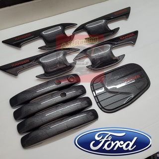 ถ้วยรองมือเปิด / มือจับ / ฝาถัง แคปล่าโลโก้แดง ฟอร์ด เรนเจอร์ Ford Ranger ปี 2022 รุ่น /4 ประตู เบ้ามือจับ  มือจับฝาถัง