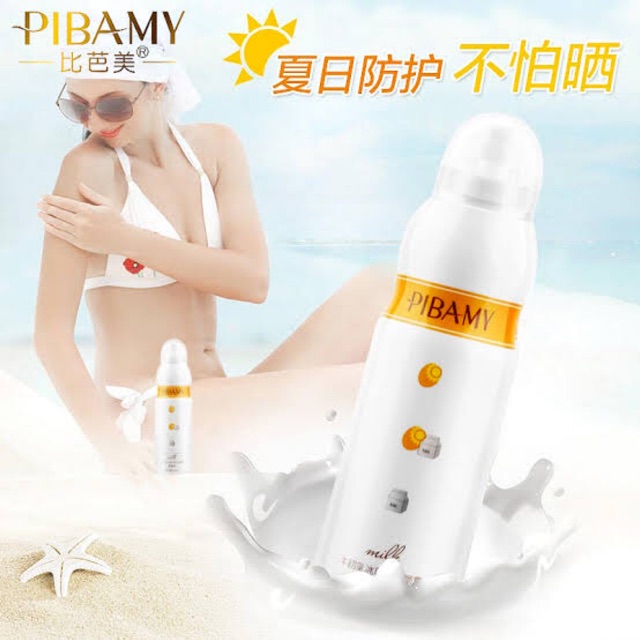 Pibamy Milk Sunscreem Spray สเปรย์กันแดดสูตรนน้ำนม