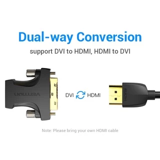 Vention ส่งเร็วจากประเทศไทย อะแดปเตอร์ Bi-wayVention Dvi To Hdmi Dvi - D 24 + 1 Male To Hdmi Female Cable Connector for Hdtv Projector PC