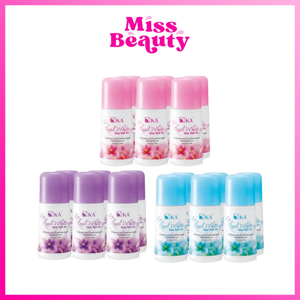 ส่งฟรี/มีไลฟ์ (แพ็ค 6 ขวด) KA Real White DeoRoll On เคเอ ไวท์ ดีโอ โรลออน ลูกกลิ้ง ระงบกลิ่นกาย