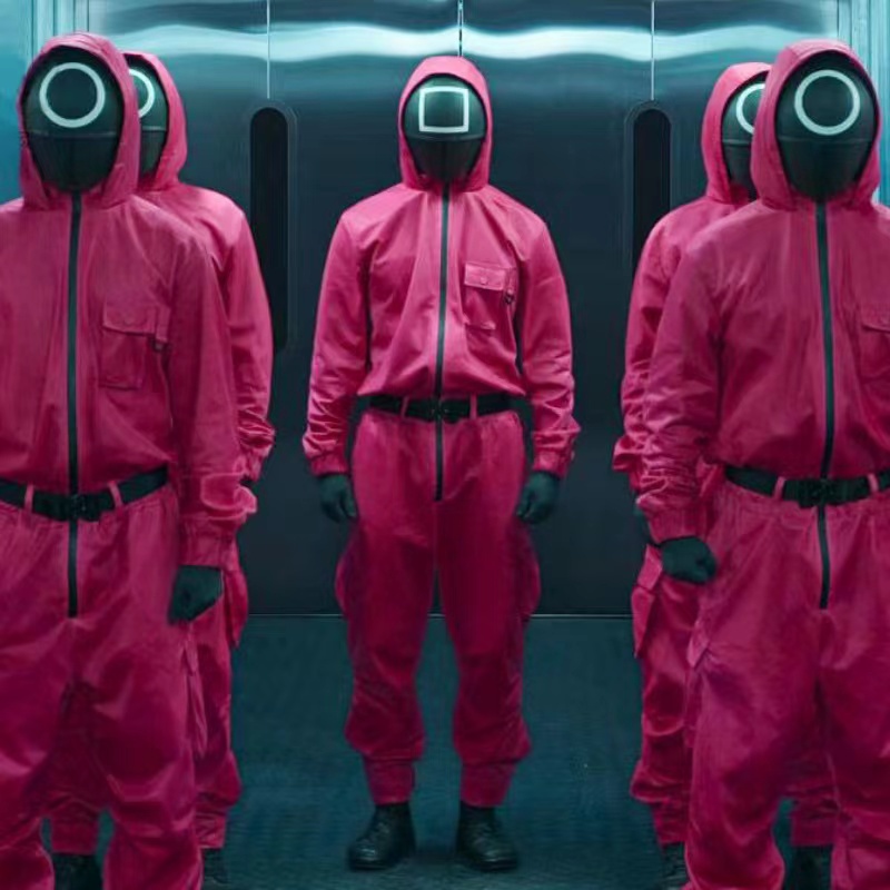 Squid Game หน้ากาก Squid Game หน้ากากลูกหน้ากากเกมปลาหมึกเสื้อผ้า