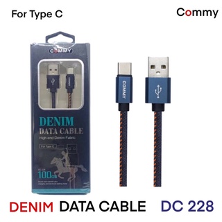 สายชาร์จผ้ายีนส์ Commy หัว/ Type-C คุณภาพสูง ความยาว 100 cm รุ่น DC228 สำหรับ แอนดรอย (Andriod)