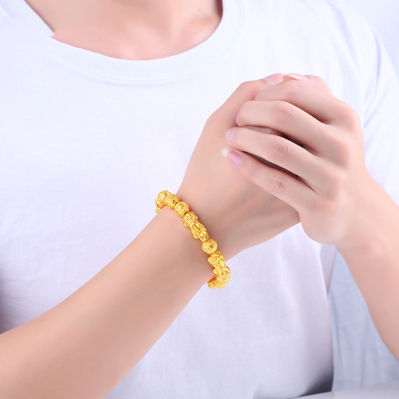 สร้อยข้อมือ ลูกปัดหินออบซิเดียน เสริมฮวงจุ้ย นําโชค สีดํา สีทอง สําหรับผู้หญิง และผู้ชาย มี 19 แบบ