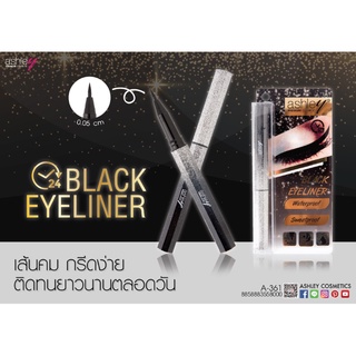 ⚡FLASH SALE⚡♡พร้อมส่ง  A-361 Ashley 24HR Black Eyeliner อายไลเนอร์ดำสนิท เส้นคมเข้ม