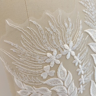 [Collar Embroidery] แผ่นแพทช์ ปักเลื่อม ลายดอกไม้ ลูกไม้ สําหรับตกแต่งชุดแต่งงาน diy