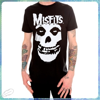 ขายดี ใหม่ Misfits เสื้อยืดลําลอง สําหรับผู้ชาย แขนสั้น พิมพ์ลายหัวกะโหลก Fiend Skull Horror Punk Nwt Licensed Official