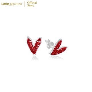 Louis Montini (Jewelry) Sterling Silver 925 Earrings ต่างหูเงินแท้ 92.5% ต่างหูผู้หญิง รูปหัวใจ LJER08