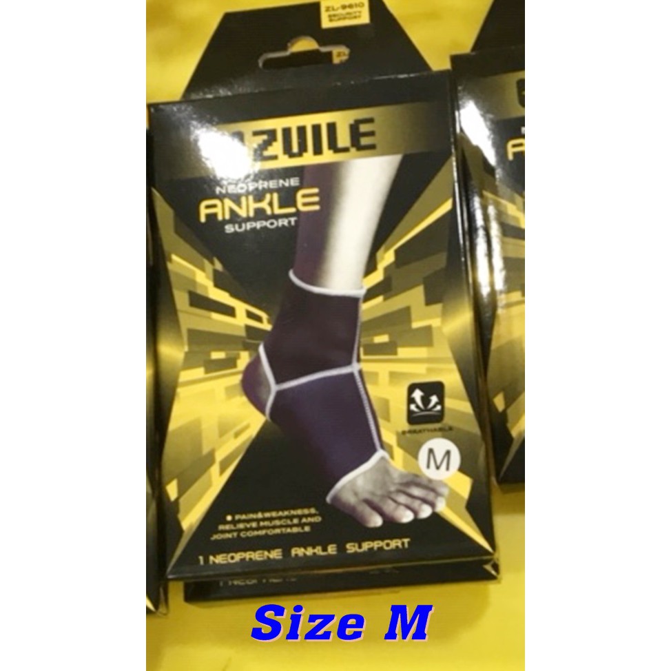 Zuile Ankle Support  Size M ที่รัดข้อเท้า ช่วยพยุงข้อเท้าแบบสวม ป้องกันอาการบาดเจ็บจากการเล่นกีฬาอย่างดี M (สีดำ) 1 ข้าง