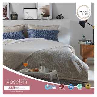 ชุดผ้าปูที่นอน 3 ฟุต 2 ชิ้น AMORE ROSELYN สี PALE GOLD BEDDING SET AMORE ROSELYN 3 2PCS PALE GOLD